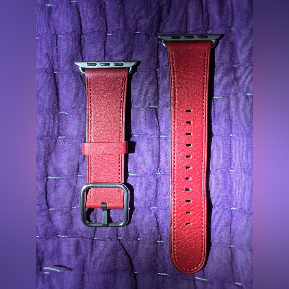 red leather apple watch band 42mm 44mm 45mm 49mm NWOT